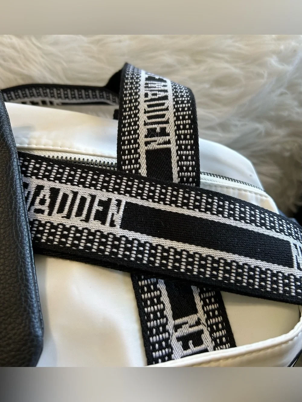 NWT Steve Madden Black and White Multi Pocketed BGymm Duffel Weekender Bag